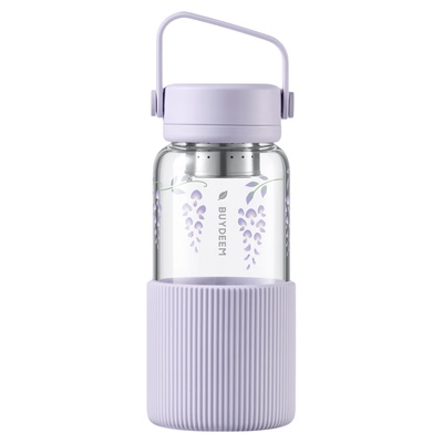 北鼎紫藤花高颜值保温玻璃杯