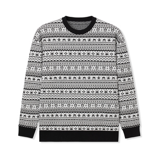 UNICA HOMME/原创机器人提花羊毛套头毛衣