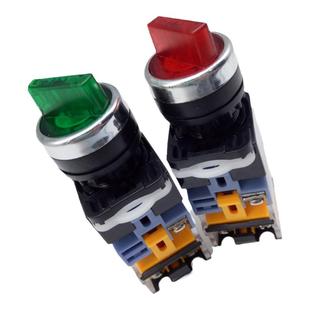22mm红绿带LED灯旋转换选择控制按钮开关自锁LA38-11XD/2 20XD/3