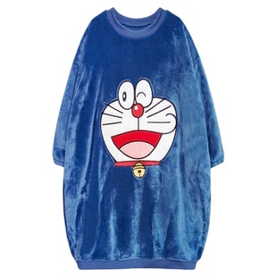 儿童睡袍男童法兰绒连体睡衣秋冬薄款珊瑚绒睡裙中大童防踢被睡袋