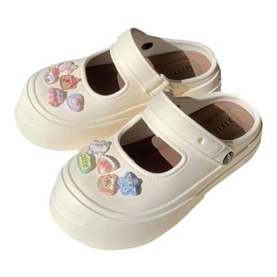 细细条少女心可爱卡通包头凉拖鞋