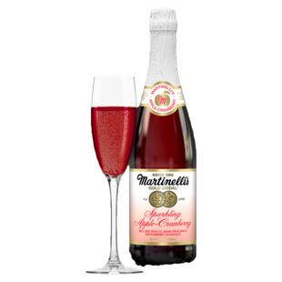 Martinellis 汽泡苹果蔓越莓汁 无淳起泡果酒香槟750ml 原装进口
