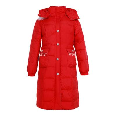 大码冬季加厚连帽中长流苏棉服