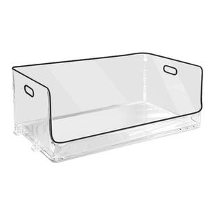 日本透明收纳盒斜口亚克力长方形盒桌面杂物零食化妆品香水收纳筐