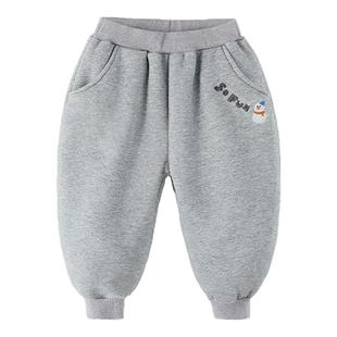 男宝裤子冬季儿童加绒加厚卫裤男童冬装长裤男孩大pp裤小宝宝下装