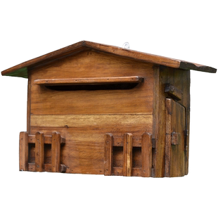 泰国实木家居牛奶箱挂墙复古信报箱别墅大门投递箱室外信件邮件箱