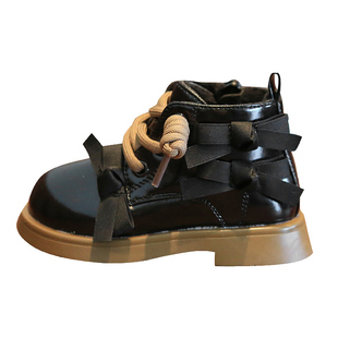 秋冬软底女童马丁靴学步鞋女宝宝冬季加绒棉鞋小童1到3岁婴儿鞋子