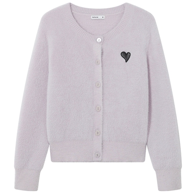 冬季新款女士爱心绒感针织衫