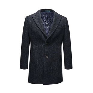 JODOLL乔顿毛呢大衣男士冬季商务休闲中长款纯色保暖羊毛呢子外套