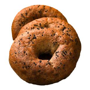 全麦贝果面包黑芝麻 夹心红茶无油无蔗糖低g卡脂杂粮健身饱腹代餐