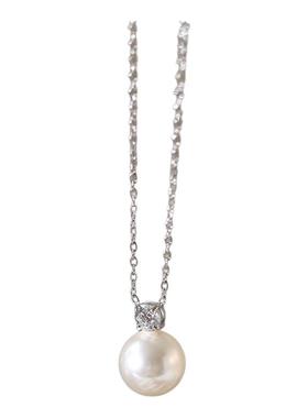 戴妃款~不褪色单颗珍珠锆石项链时尚简约轻奢锁骨链2025新高级感