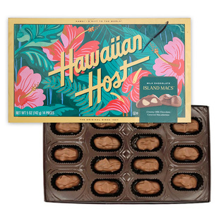美国Hawaiian Host豪派夏威夷坚果仁夹心牛奶巧克力年货零食送礼
