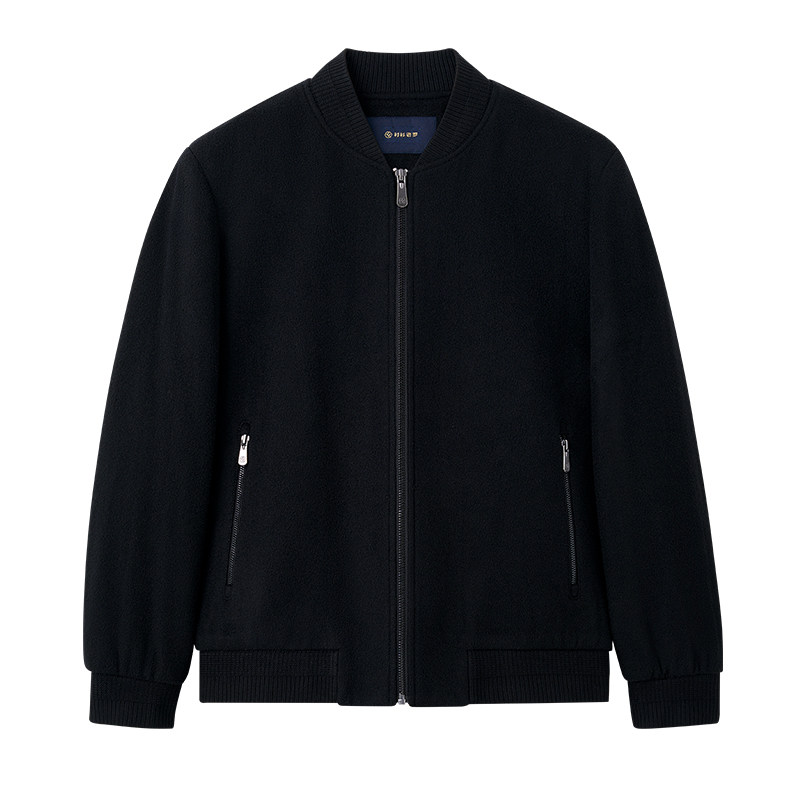 衬衫老罗100%纯羊毛夹棉棉服外套