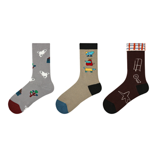 Renaissance秋季25新款袜子女卡通动漫少女风堆堆袜春秋款中筒袜