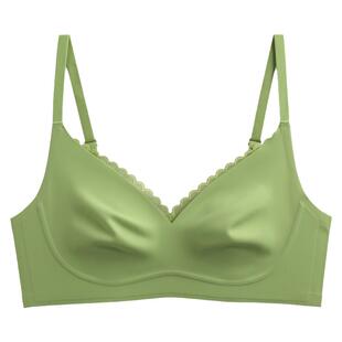 超薄无痕乳胶内衣女士大胸显小粉底液无钢圈收副乳兔耳朵杯文胸罩