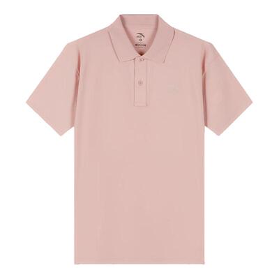 安踏短袖t恤男粉色polo衫