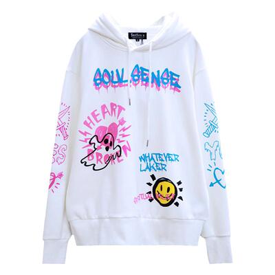 潮流ins风涂鸦情侣男女同款卫衣