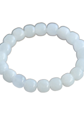 特惠价天然和田白玉老形珠手链