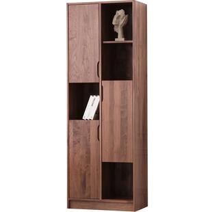 北美黑胡桃木书柜实木电视边柜立柜家用书架置物柜客厅靠墙储物柜