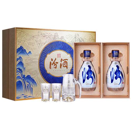 【爆款礼盒】山西杏花村酒53度汾酒青花30 500ml*2瓶礼盒白酒送礼