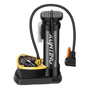 汽车打气筒带气压表汽车专用打气筒车载充气泵便携高压脚踩打气泵