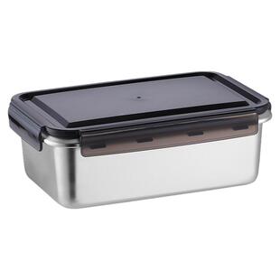 316不锈钢保鲜盒冰箱冷冻藏密封收纳储物盒白钢便当打包饭盒带盖