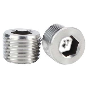 304不锈钢内六角堵头外丝闷头螺塞2RC管堵喉塞NPT油塞分4分6分1寸