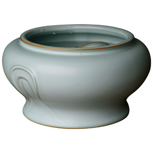 青澹汝窑禅机茶洗大号洗茶杯水盂中式家用陶瓷景德镇功夫茶具配件