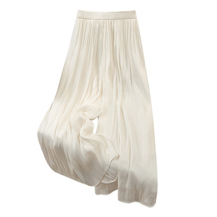 她池大摆裙裤2026春装新款女装优雅气质松紧高腰飘逸阔腿休闲裤