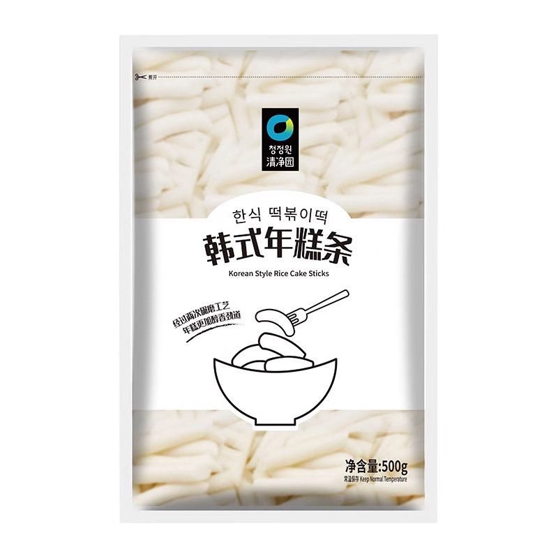清净园韩式年糕条500g*5袋韩国宗家府即食速食小吃辣炒年糕火锅用