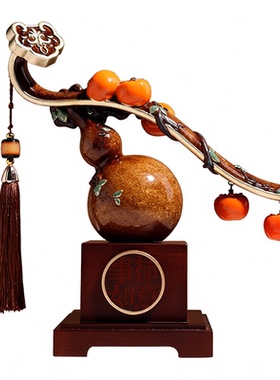 新中式树脂葫芦如意摆件招财纳福