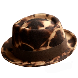 MING 野性难驯 l 纯羊毛扎染印花秋冬窄檐礼帽复古中性费多拉毡帽