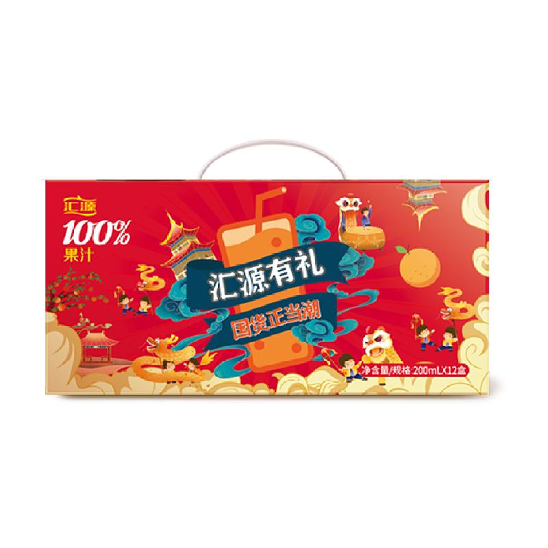 汇源100%果汁国风年货礼盒200ml*12盒口味随机发货