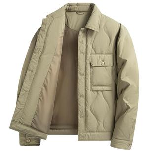 罗蒙男士羽绒服秋冬季2025新款中老年爸爸干部装保暖外套休闲上衣