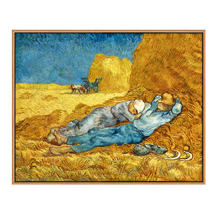 午睡 梵高油画布印刷喷绘风景画客厅卧室沙发背景装饰画田园挂画