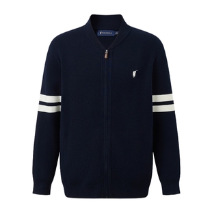 【含羊毛】POLOWALK男式针织衫2026春季新品棒球领拉链针织开衫