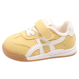 2025秋冬新款女童阿甘鞋加绒保暖运动鞋软底防滑男童百搭潮休闲鞋