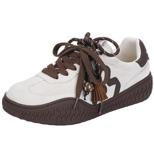 saturdaymode复古拼色德训鞋女2026春季新款休闲运动鞋小个子板鞋