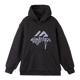 ei童装儿童连帽款加绒卫衣2025冬装新款中大童韩版宽松休闲套头衫