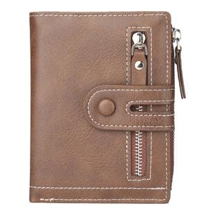 男士短款带扣钱包卡包大容量拉链真皮2024新款潮驾驶证学生软皮夹