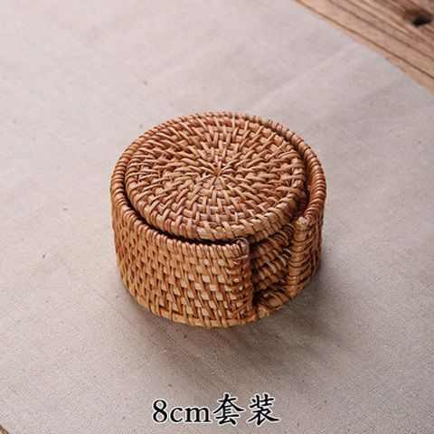 越南手工藤编茶垫隔热碗垫子家用餐桌耐高温防烫锅垫杯垫ins简约