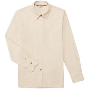 Hazzys哈吉斯素色磨毛长袖衬衫上衣女春秋气质休闲衬衣外套上衣