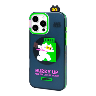 寄居蟹下班猫原创iphone17手机壳适用苹果16promax手机套带磁吸支架新款15保护套14防丢手腕绳防摔卡通超好看