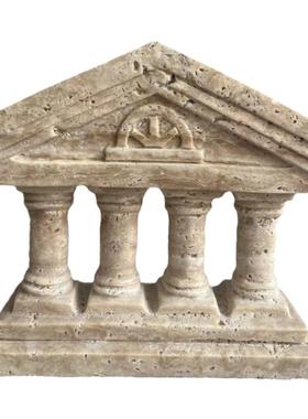 欧洲中世纪古建筑模型摆件罗马柱雕刻欧式雕像样板间摆设