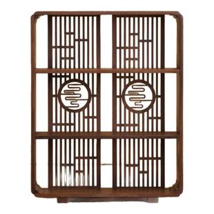 胡桃木原色置物架 收纳架 架子 博古架 茶架 茶架 三款可选