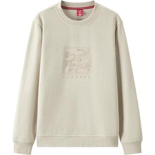 森马张仁华非遗联名卫衣男春国风图案经典圆领廓形情侣装简洁百搭