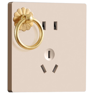 86型灯笼插座暗装厨房阳台明装墙壁带挂钩五孔插座面板挂灯笼专用