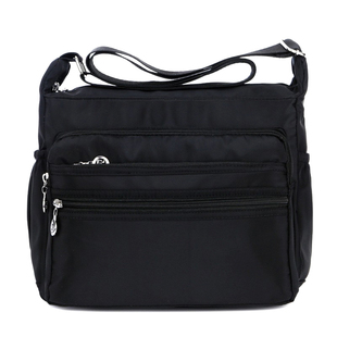 大容量尼龙斜挎包新款百搭休闲中年妈妈包多层多口袋女包防水布包