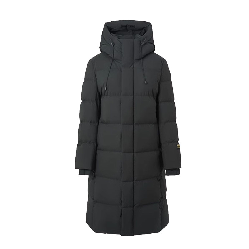 雪中飞黑金鹅绒服男女同款长款冬