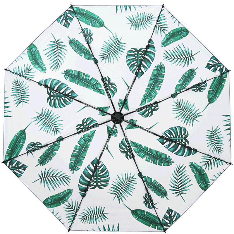 Cmon芭蕉叶太阳伞遮阳防晒紫外线黑胶创意ins风两用晴雨伞女折叠